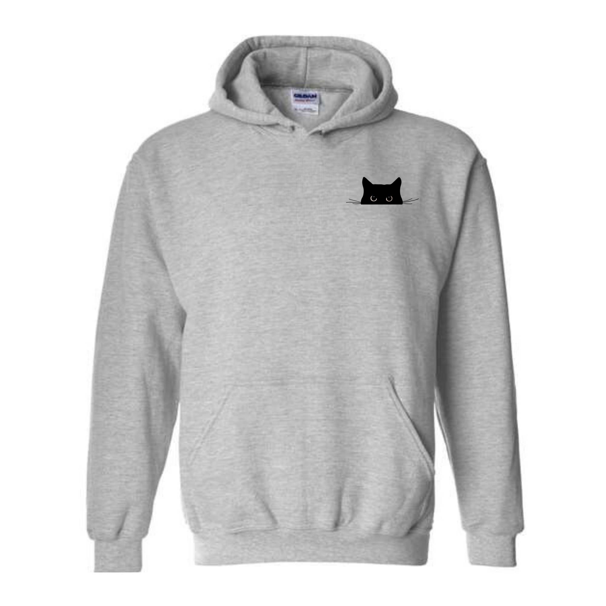 Cat Sweatshirt, Cute Cat Hoodie, Black Cat Shirt, Cat Peeking T-Shirt, Womens Funny Sweatshirt, Gift for Cats Lover, Cat Mom Tee