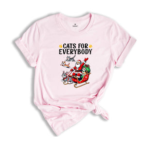 Cats For Everybody Christmas Sweatshirt, Christmas Party Shirt, Santa Claus Xmas T-shirt, Merry Christmas Tee, Reindeers Xmas Shirt