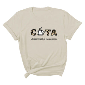 Certified Occupational Therapy Assistant Shirt, Leopard Pattern COTA Shirt, Christmas OT Tee, Occupational Therapist Gift