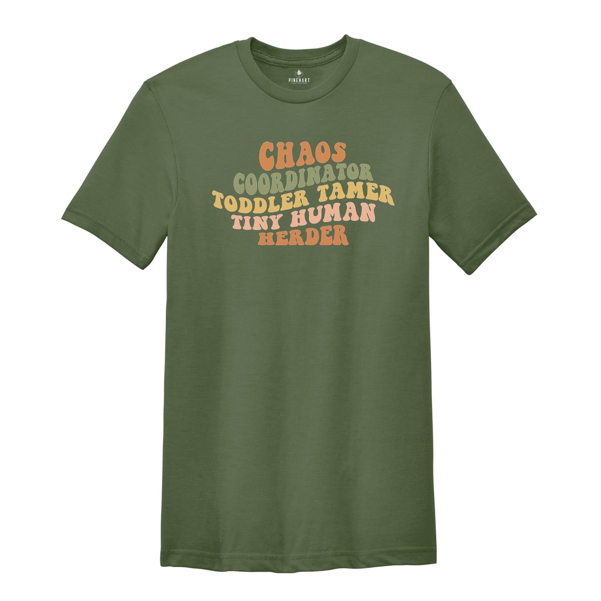 Chaos Coordinator Toddler Tamer Tiny Human Herder Shirt, Human Herder Tee, Funny Teacher Shirt, Cute Teacher Gift, Humorous Mom Shirt