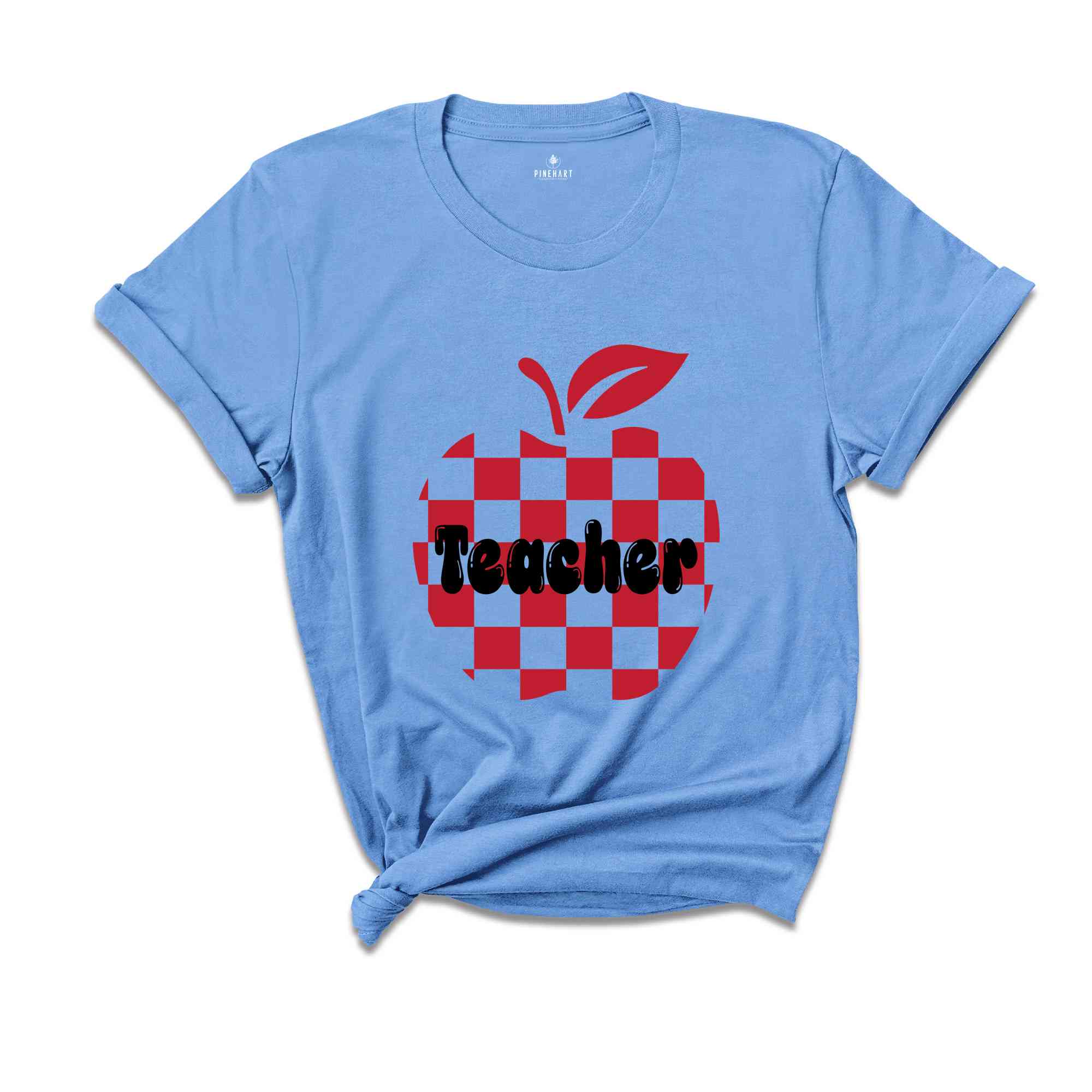 Checkered Teacher apple shirt, Teacher Appreciation Gift, Retro Teacher Shirt, Back to School tee, Trendy Teacher Tee