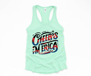 Cheers Merica Tank Top, 4th Of July Tank, Red White And Blue Tank Top, Merica Tank Top, summer tank tops, usa patriotic shirts