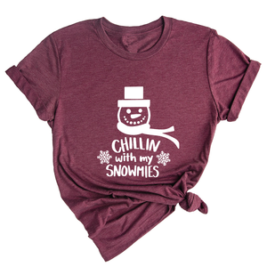 Chillin With My Snowmies Shirt, Christmas Outfit, Christmas Party, Christmas Apparel, Funny Christmas Tee, Christmas Gift