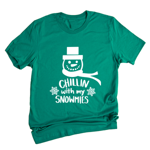 Chillin With My Snowmies Shirt, Christmas Outfit, Christmas Party, Christmas Apparel, Funny Christmas Tee, Christmas Gift