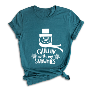 Chillin With My Snowmies Shirt, Christmas Outfit, Christmas Party, Christmas Apparel, Funny Christmas Tee, Christmas Gift