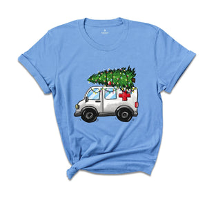 Christmas Ambulance Shirt, Christmas EMS Shirt, Gift For Emergency Medical Technician, Xmas Gift, Medical Shirt