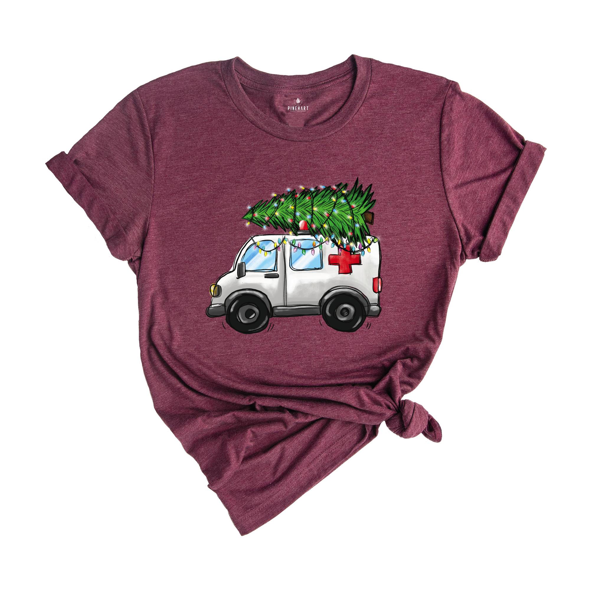 Christmas Ambulance Shirt, Christmas EMS Shirt, Gift For Emergency Medical Technician, Xmas Gift, Medical Shirt