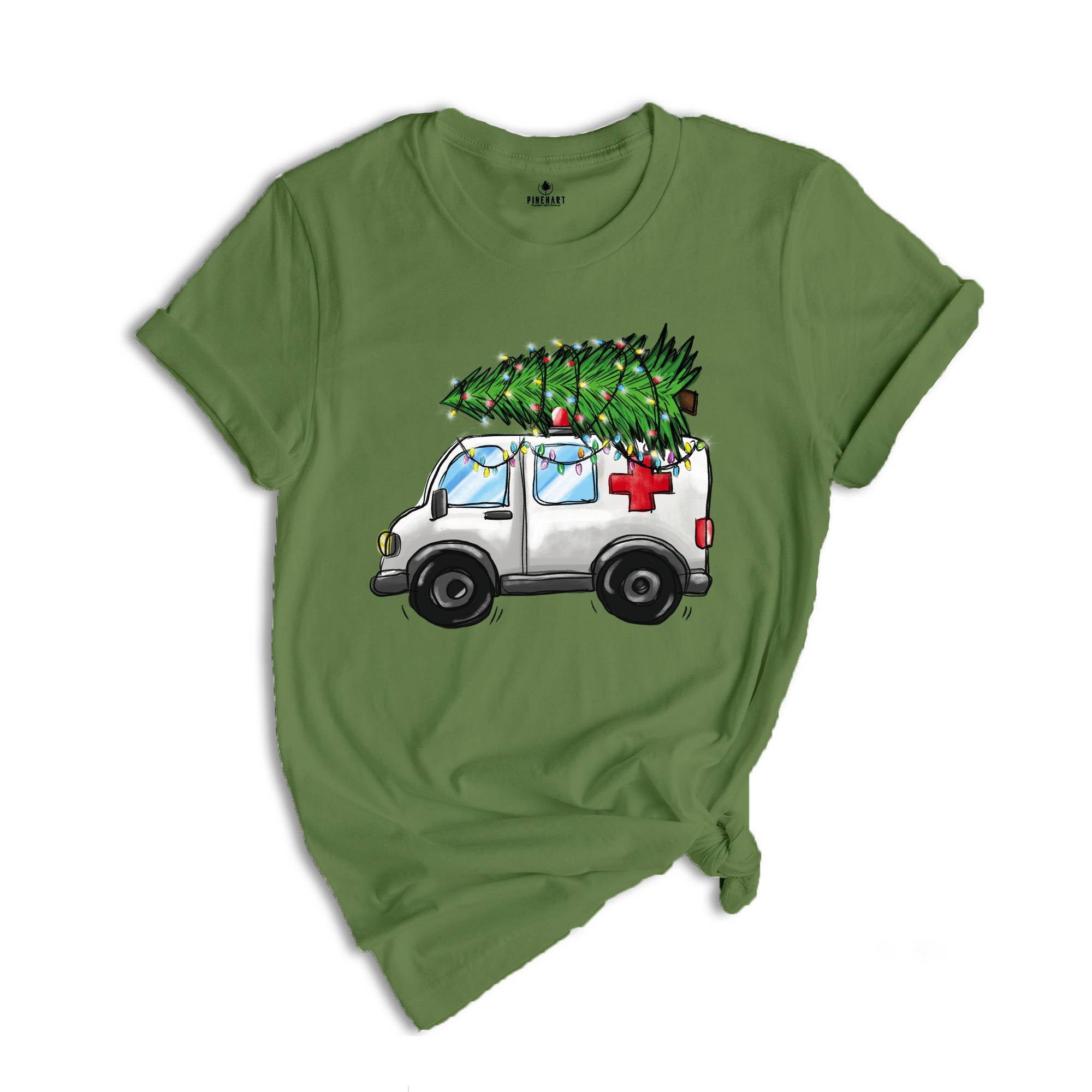 Christmas Ambulance Shirt, Christmas EMS Shirt, Gift For Emergency Medical Technician, Xmas Gift, Medical Shirt