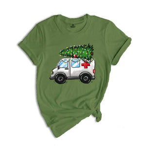 Christmas Ambulance Shirt, Christmas EMS Shirt, Gift For Emergency Medical Technician, Xmas Gift, Medical Shirt
