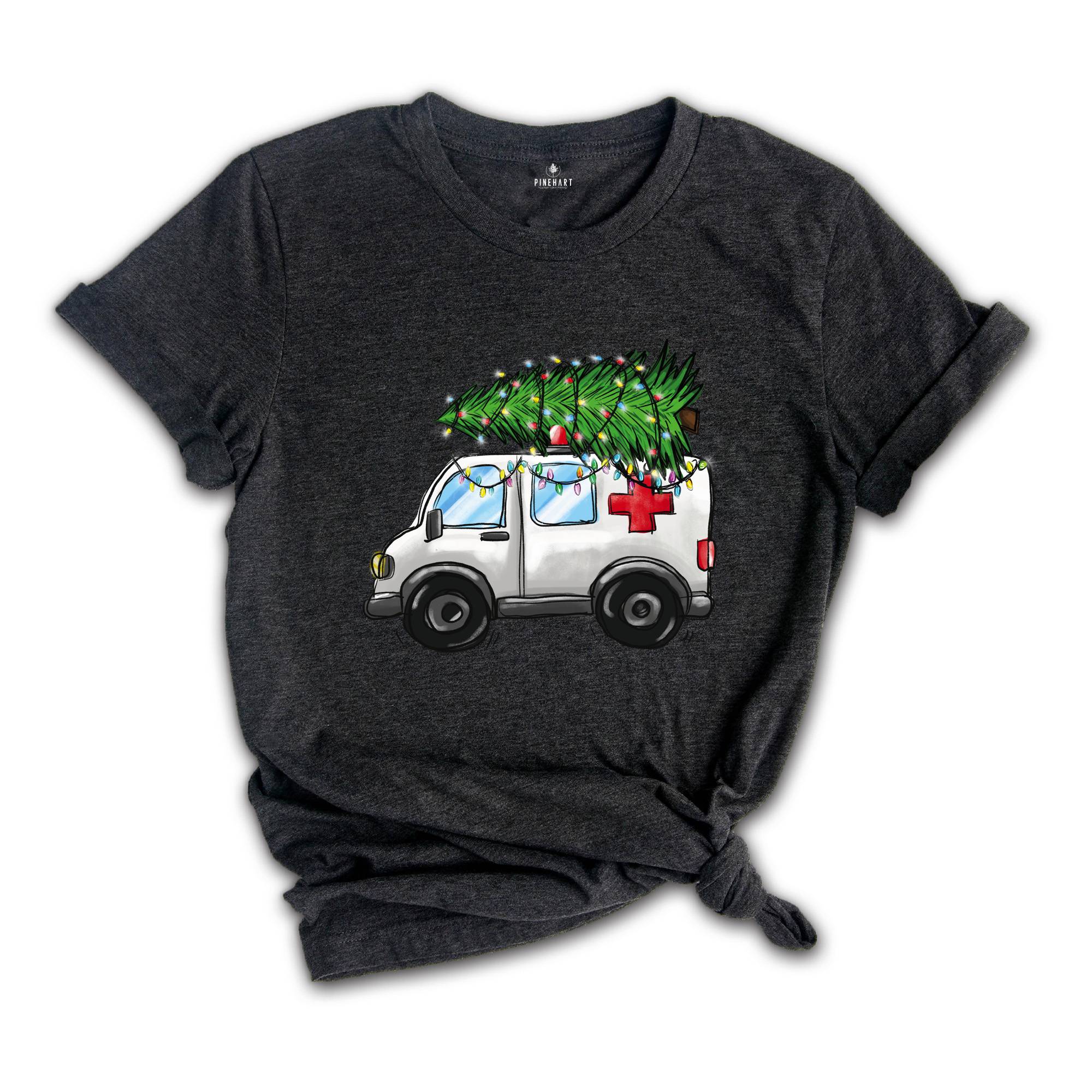Christmas Ambulance Shirt, Christmas EMS Shirt, Gift For Emergency Medical Technician, Xmas Gift, Medical Shirt