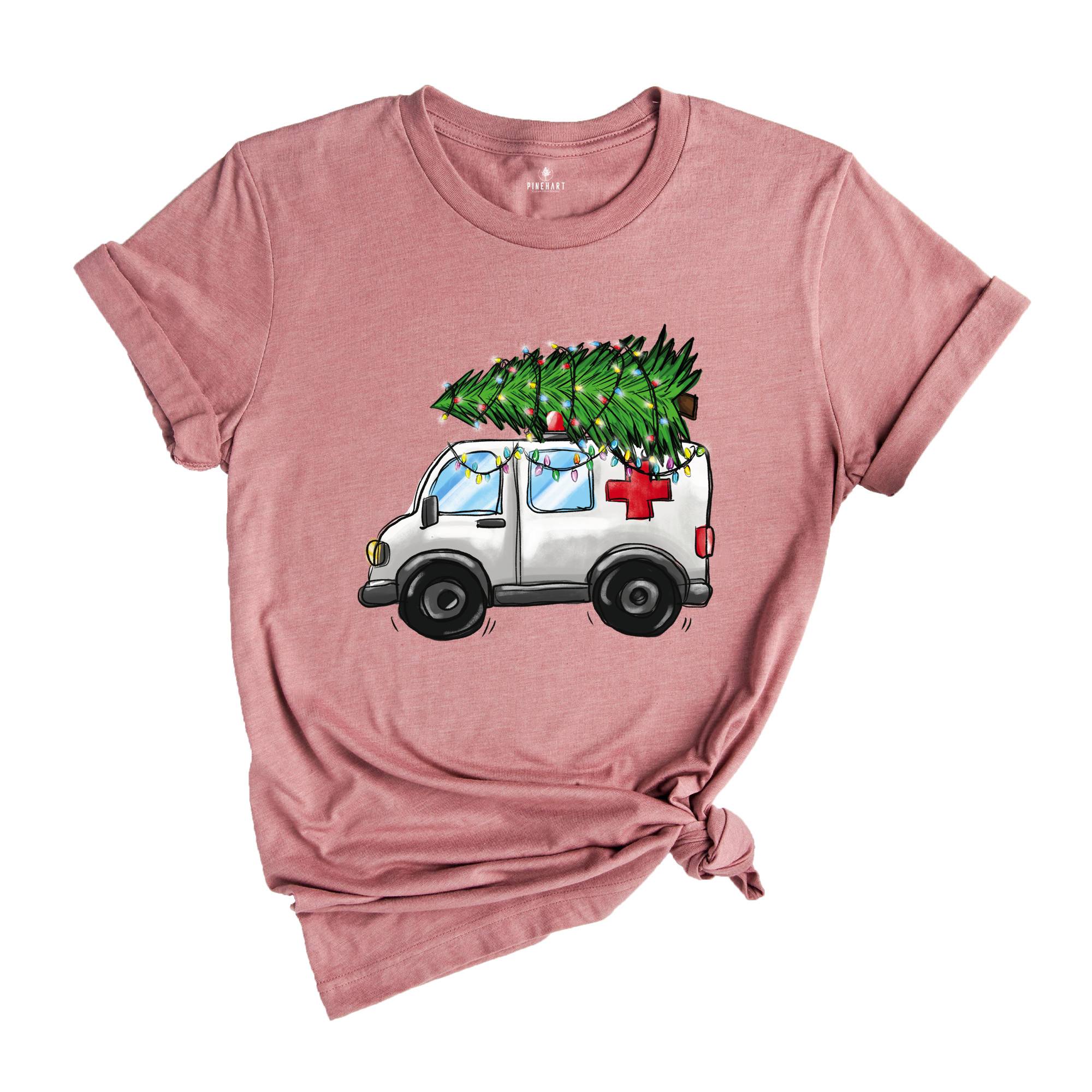 Christmas Ambulance Shirt, Christmas EMS Shirt, Gift For Emergency Medical Technician, Xmas Gift, Medical Shirt