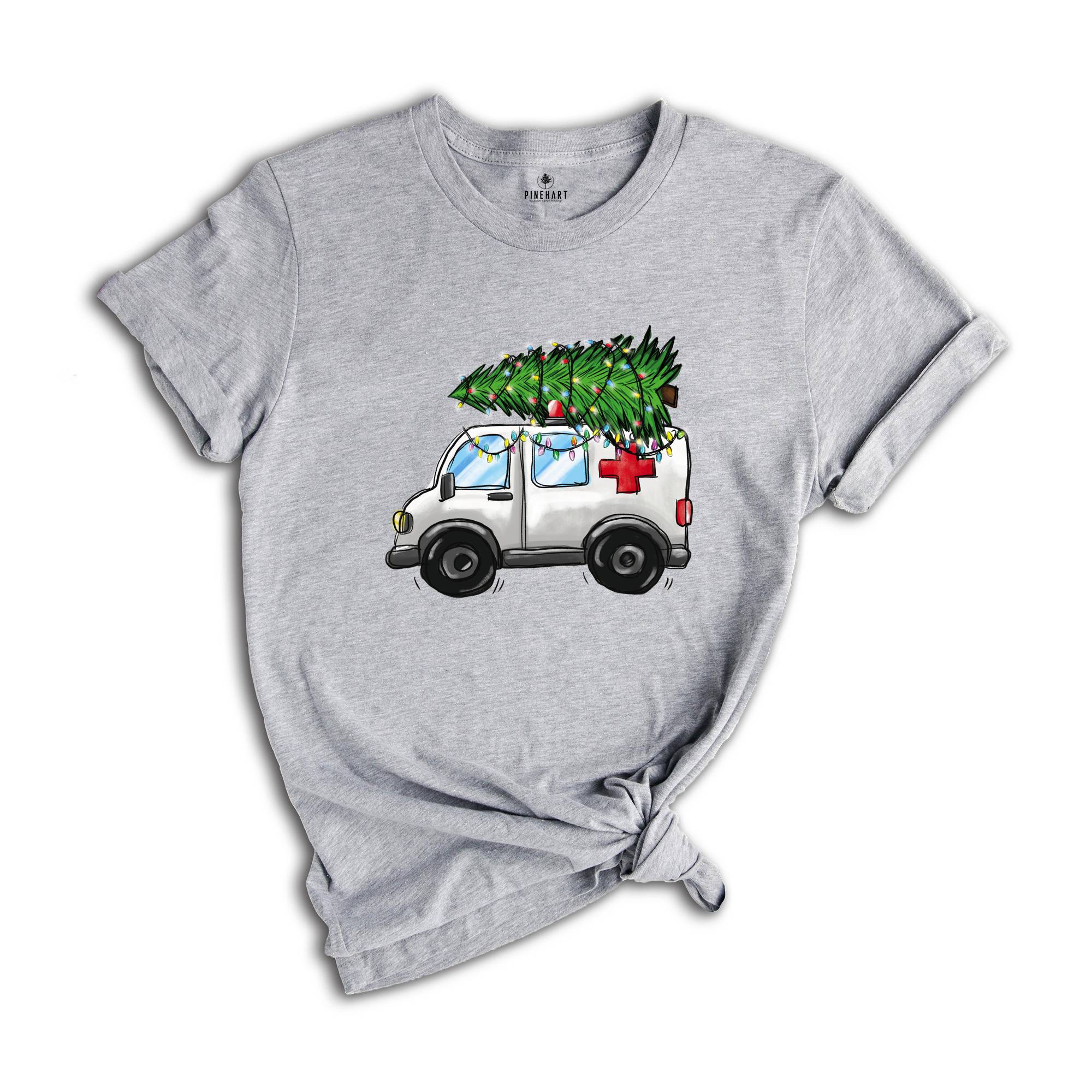 Christmas Ambulance Shirt, Christmas EMS Shirt, Gift For Emergency Medical Technician, Xmas Gift, Medical Shirt