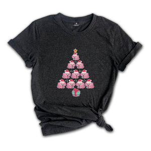 Christmas Axolotl Tree Shirt, Axolotl Lover T-Shirt, Pink Christmas Tree, Santa Axolotl Shirt, Christmas Party Shirt