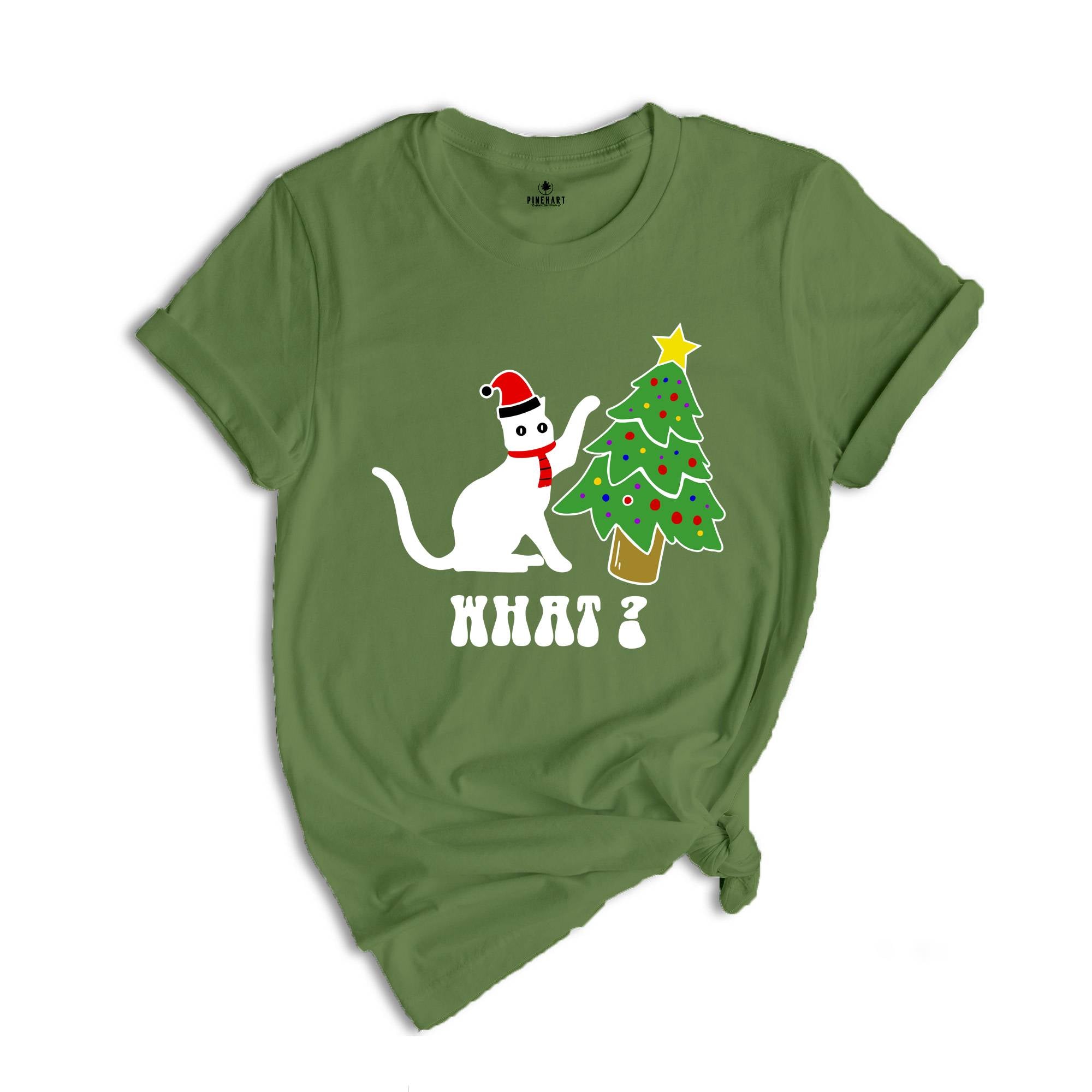 Christmas Black Cat What T-Shirt, Cat Lover Shirt, Holiday Apparel, Xmas Cat Tee, Santa Cat Shirt, Cute Cat Shirt