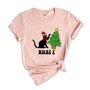 Christmas Black Cat What T-Shirt, Cat Lover Shirt, Holiday Apparel, Xmas Cat Tee, Santa Cat Shirt, Cute Cat Shirt
