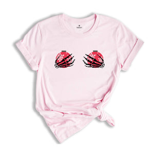 Christmas Boobs Shirt, Santa Hands, Christmas Shirt, Santa Claus Shirt, Christmas Gift,Holiday Shirt, Holding Boobs Shirt,Santa Gloves Shirt