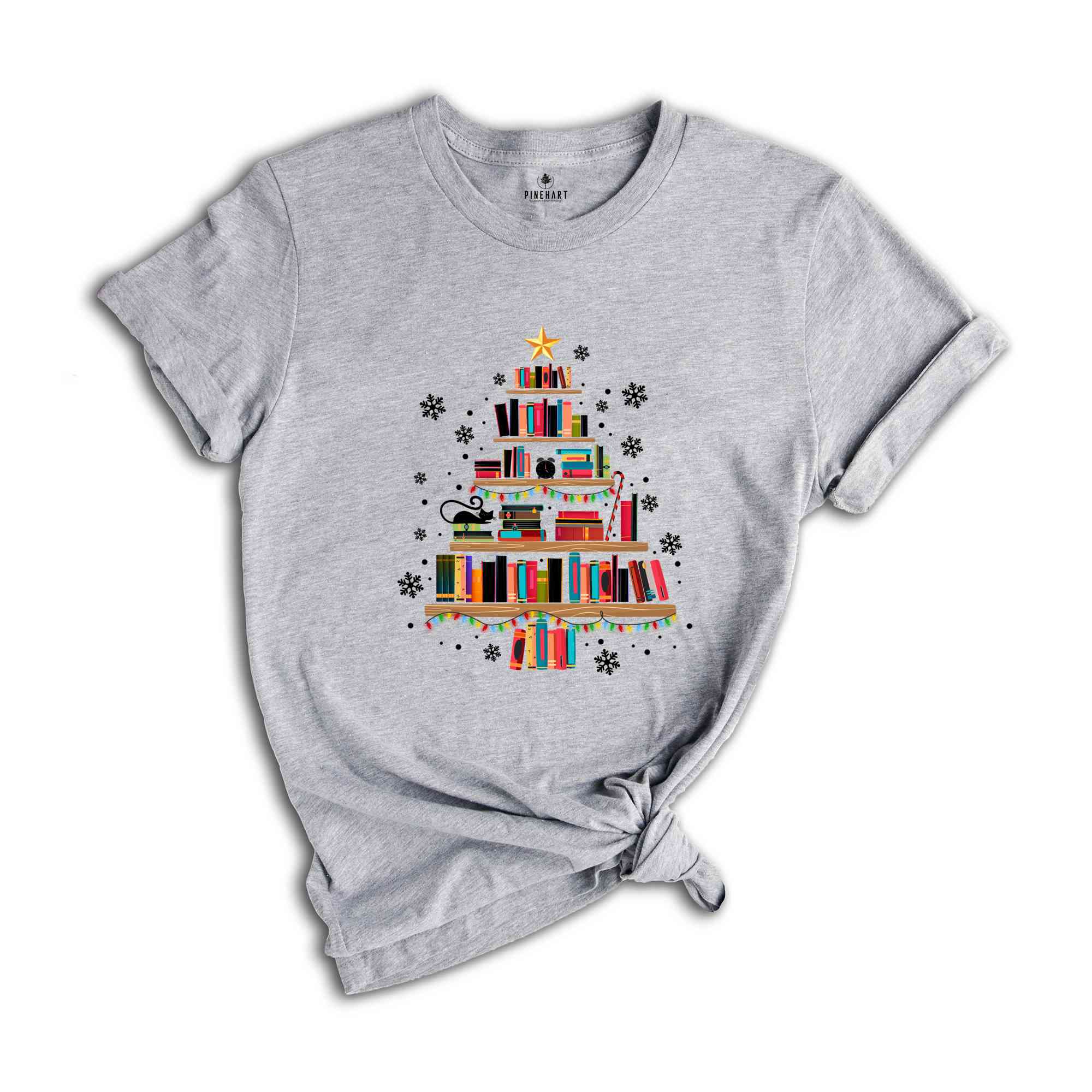 Christmas Book Tree Shirt, Librarian Christmas Shirt, Book Lover Shirt, Pine Tree Shirt, Christmas Gift, Bookworm Shirt, Reading Shirt