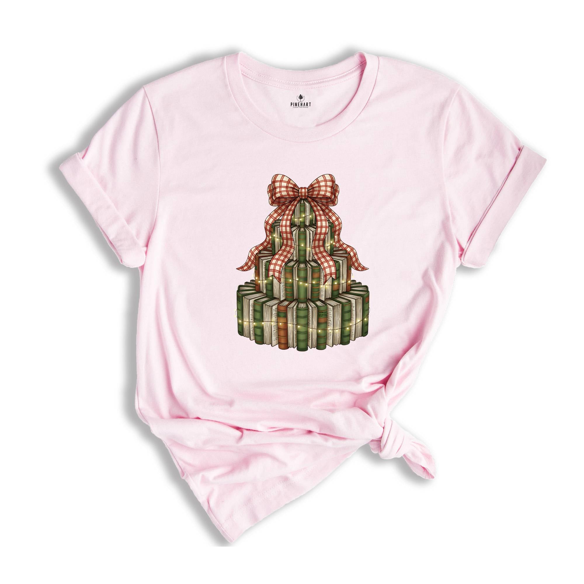 Christmas Book Tree Shirt, Book Lover Christmas Gift, Teacher Christmas Shirt, Reading Holiday Shirt, Bookish Christmas Tee