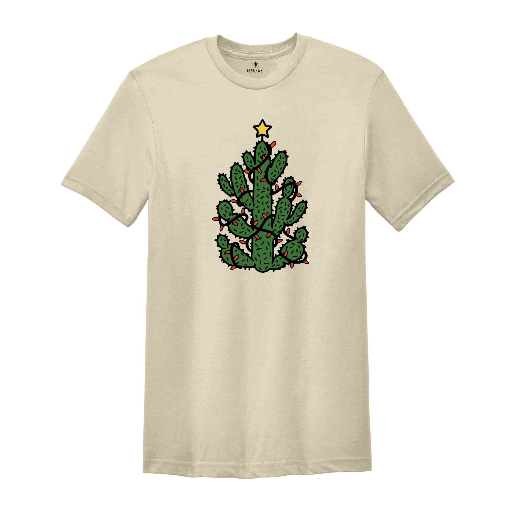 Christmas Cactus Shirt, Funny Christmas Lights Tee, Cactus Christmas Tree Shirt, Christmas Gifts, Cactus Lover Shirt