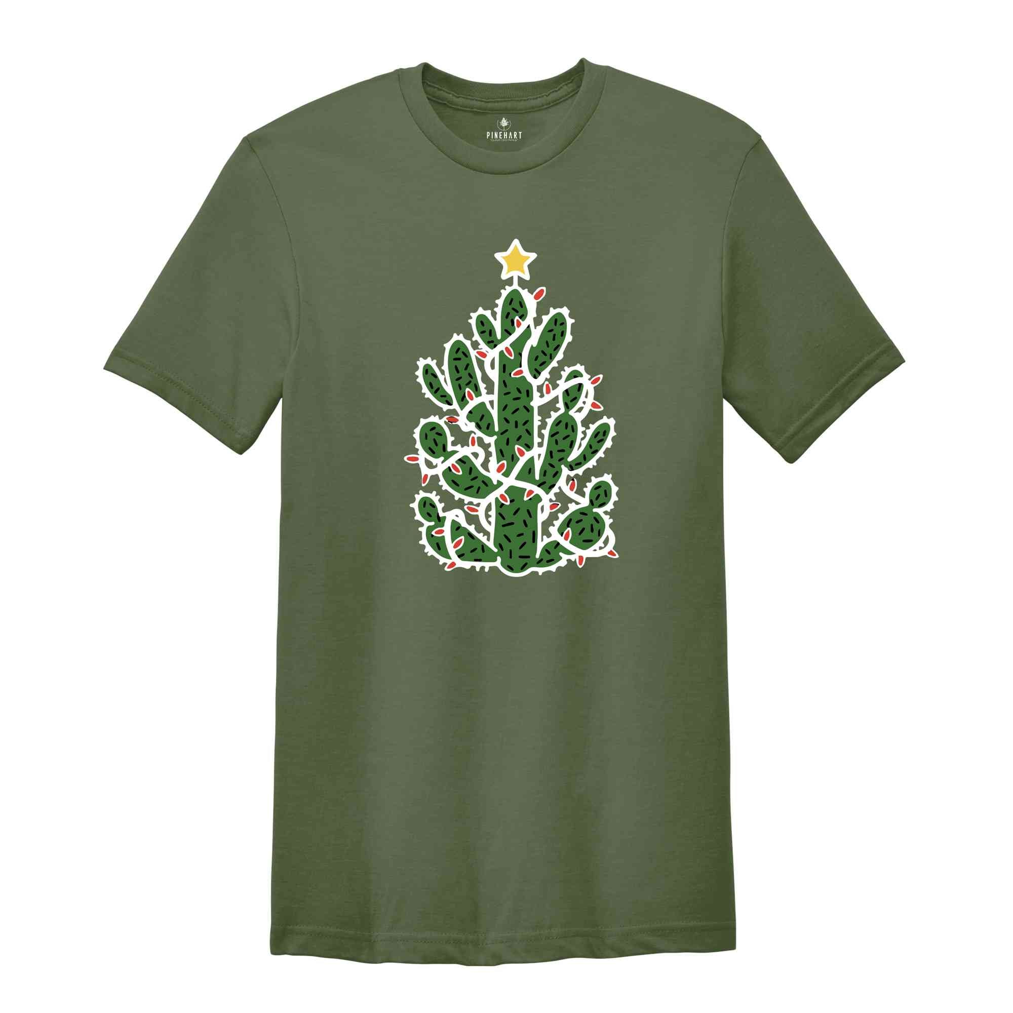Christmas Cactus Shirt, Funny Christmas Lights Tee, Cactus Christmas Tree Shirt, Christmas Gifts, Cactus Lover Shirt