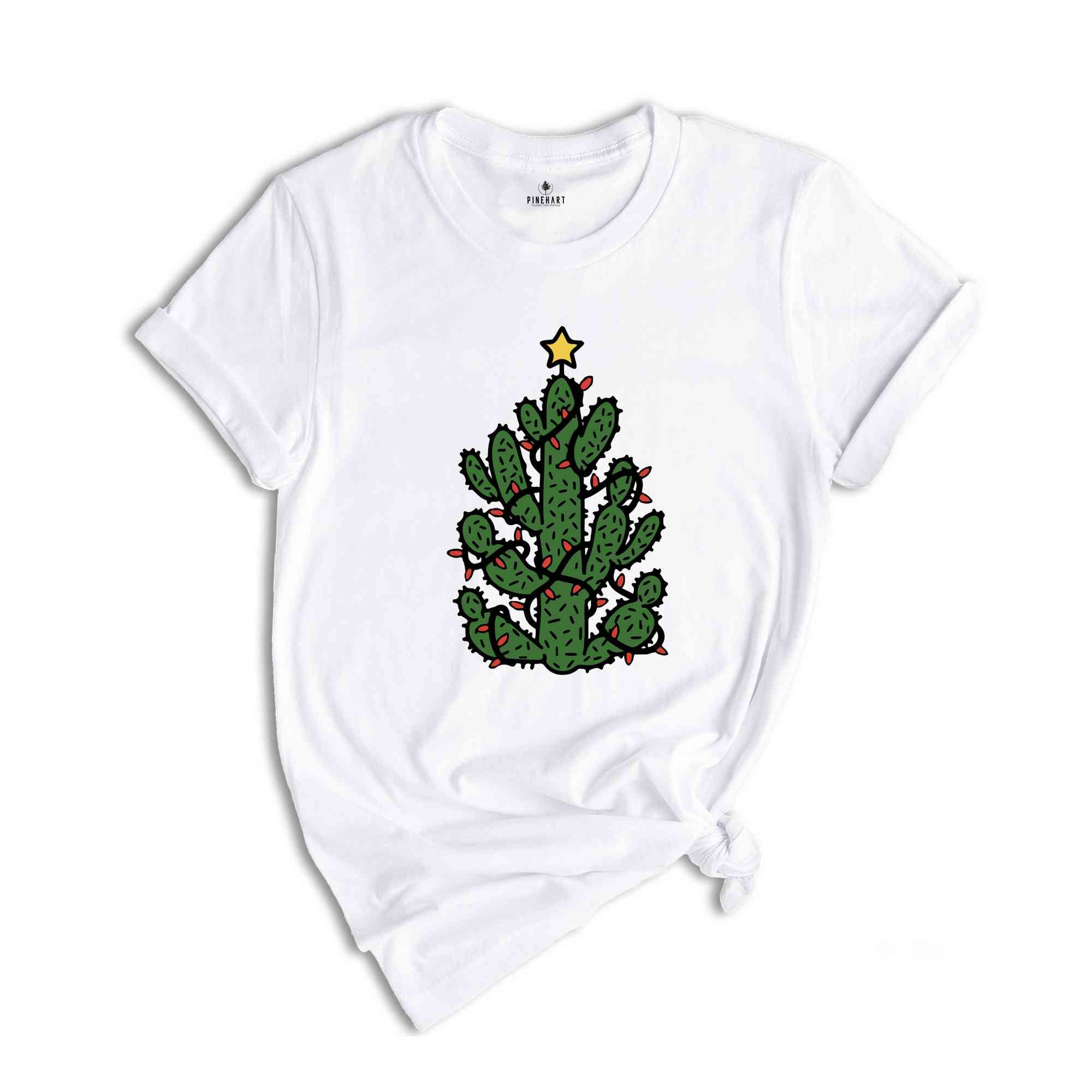 Christmas Cactus Shirt, Funny Christmas Lights Tee, Cactus Christmas Tree Shirt, Christmas Gifts, Cactus Lover Shirt