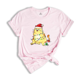 Christmas Cat Shirt, Cute Cat Shirt, Cat Mom Gift, Cat Lover Shirt, Santa Cat Shirt, Holiday Apparel, Cat Sweatshirt