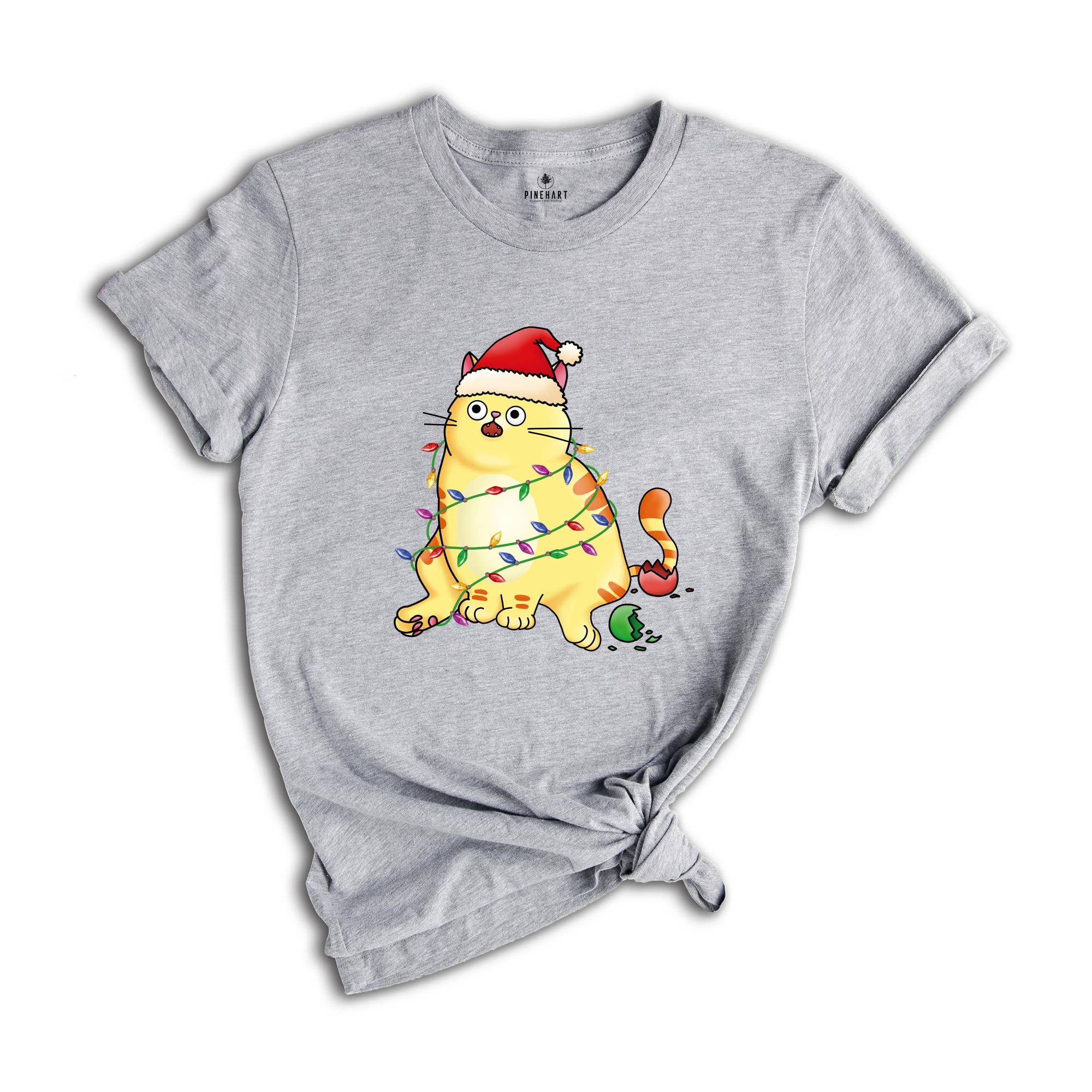 Christmas Cat Shirt, Cute Cat Shirt, Cat Mom Gift, Cat Lover Shirt, Santa Cat Shirt, Holiday Apparel, Cat Sweatshirt