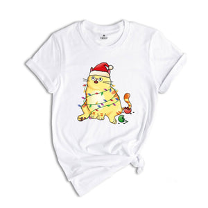Christmas Cat Shirt, Cute Cat Shirt, Cat Mom Gift, Cat Lover Shirt, Santa Cat Shirt, Holiday Apparel, Cat Sweatshirt