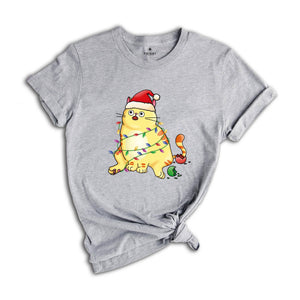 Christmas Cat Shirt, Cute Cat Shirt, Cat Mom Gift, Cat Lover Shirt, Santa Cat Shirt, Holiday Apparel, Cat Sweatshirt