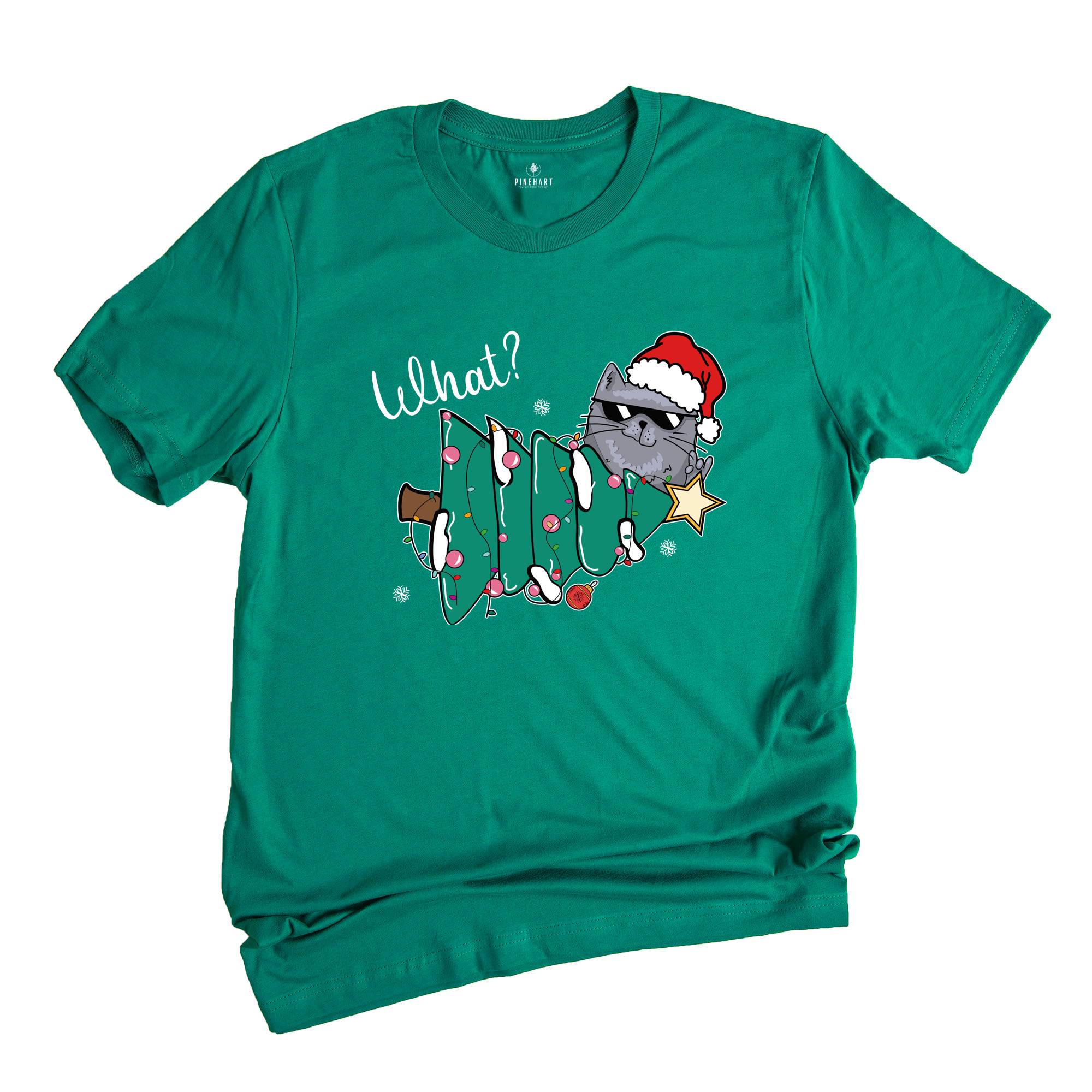 Christmas Cat Shirt, Cat What T-Shirt, Cat Lover Shirt, Holiday Apparel, Xmas Cat Shirt, Santa Cat Shirt, Cute Cat Shirt