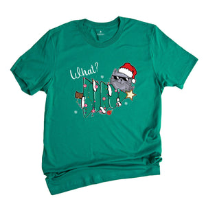 Christmas Cat Shirt, Cat What T-Shirt, Cat Lover Shirt, Holiday Apparel, Xmas Cat Shirt, Santa Cat Shirt, Cute Cat Shirt