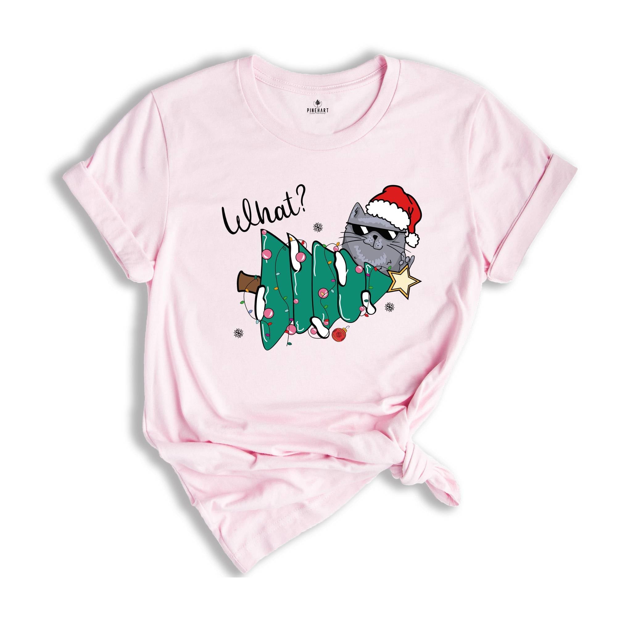 Christmas Cat Shirt, Cat What T-Shirt, Cat Lover Shirt, Holiday Apparel, Xmas Cat Shirt, Santa Cat Shirt, Cute Cat Shirt