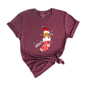 Christmas Cat What T-Shirt, Funny Cat What, Cute Cat Shirt, Christmas Shirt, Christmas Gift, Holiday Gift, Christmas Cat Gift