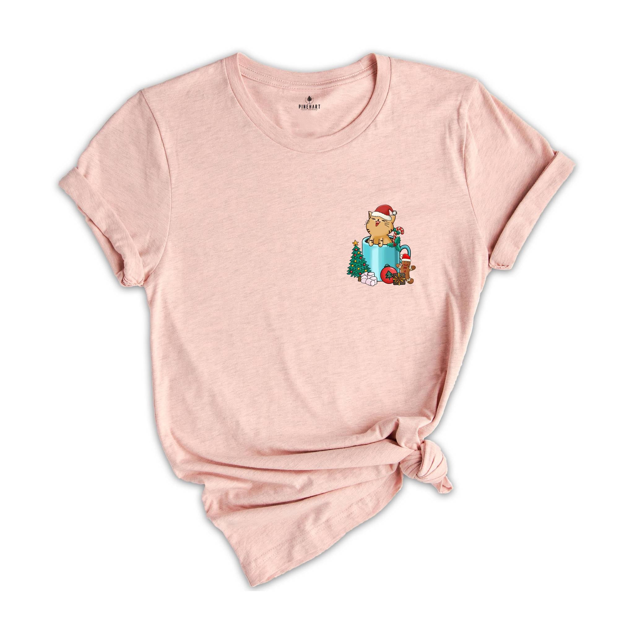 Christmas Cats and Coffee Shirt, Christmas Cat Lying Coffee Shirt, Coffee Lover Shirt, Christmas Gift Shirt, Latte Coffee Lover