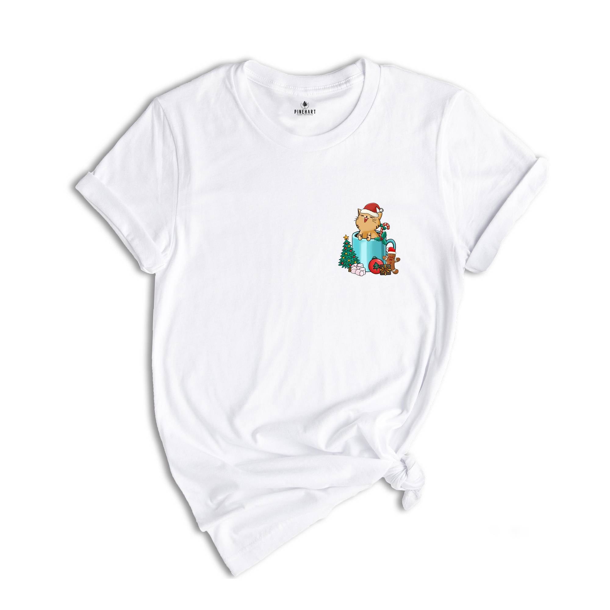 Christmas Cats and Coffee Shirt, Christmas Cat Lying Coffee Shirt, Coffee Lover Shirt, Christmas Gift Shirt, Latte Coffee Lover