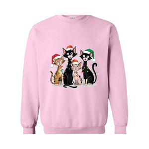 Christmas Cats Sweatshirt, Kittens Christmas Sweatshirt, Christmas Sweatshirt, Xmas Sweatshirt, Christmas Lights Sweatshirt, Holiday Sweater