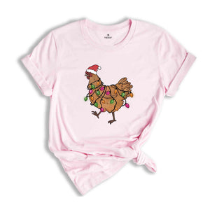 Christmas Chicken Shirt, Chicken Lover Shirt, Animal Christmas Shirt, Xmas Farmer T-Shirt, Crazy Chicken Lady, Kids Christmas Tee