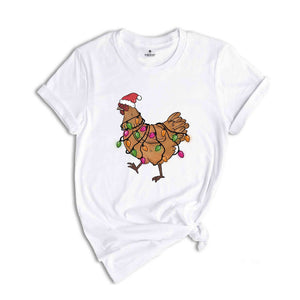 Christmas Chicken Shirt, Chicken Lover Shirt, Animal Christmas Shirt, Xmas Farmer T-Shirt, Crazy Chicken Lady, Kids Christmas Tee
