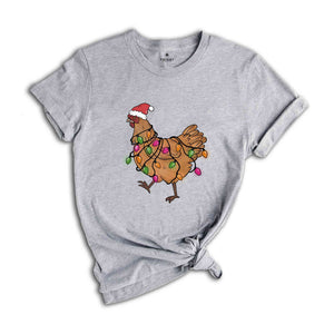 Christmas Chicken Shirt, Chicken Lover Shirt, Animal Christmas Shirt, Xmas Farmer T-Shirt, Crazy Chicken Lady, Kids Christmas Tee