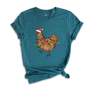 Christmas Chicken Shirt, Chicken Lover Shirt, Animal Christmas Shirt, Xmas Farmer T-Shirt, Crazy Chicken Lady, Kids Christmas Tee