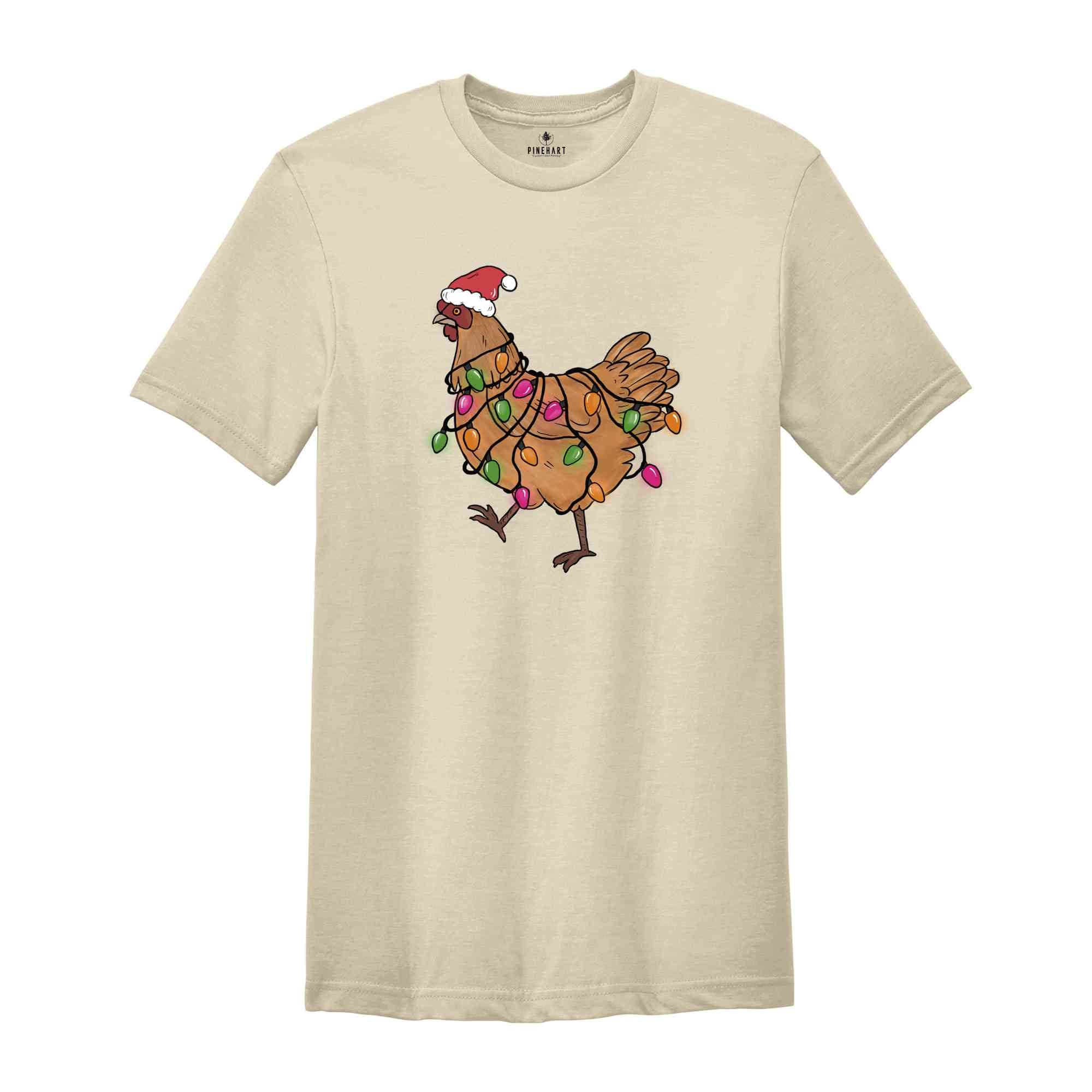 Christmas Chicken Shirt, Chicken Lover Shirt, Animal Christmas Shirt, Xmas Farmer T-Shirt, Crazy Chicken Lady, Kids Christmas Tee