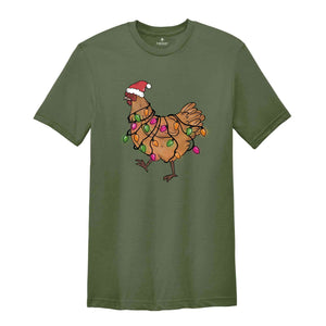 Christmas Chicken Shirt, Chicken Lover Shirt, Animal Christmas Shirt, Xmas Farmer T-Shirt, Crazy Chicken Lady, Kids Christmas Tee