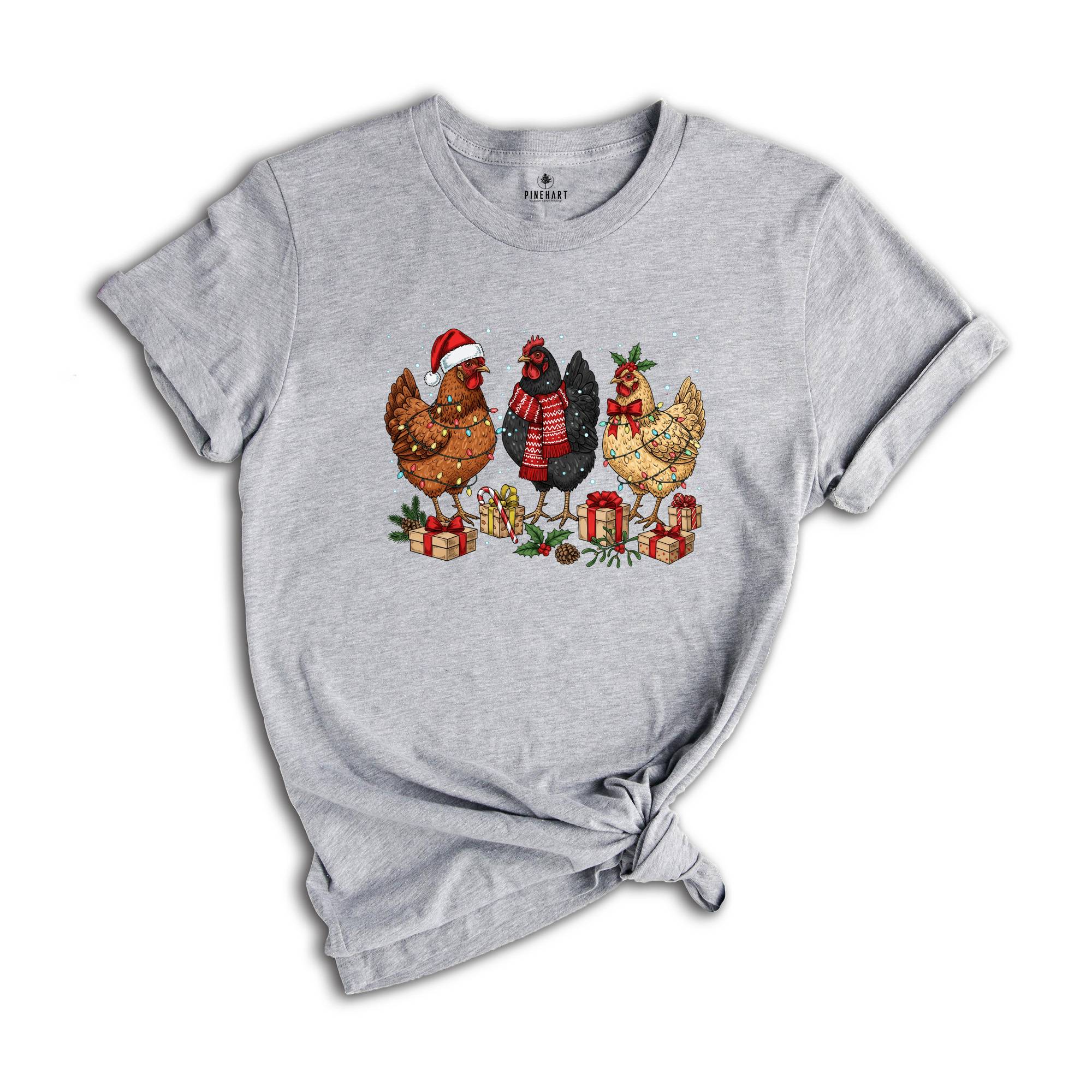 Christmas Chickens Shirt, Funny Christmas Chicken Shirt, Xmas Gift, Christmas Farm Sweatshirt, Holiday Season Shirt, Farm Lover Gift