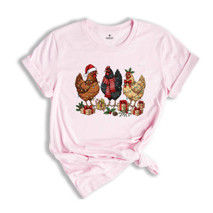 Christmas Chickens Shirt, Funny Christmas Chicken Shirt, Xmas Gift, Christmas Farm Sweatshirt, Holiday Season Shirt, Farm Lover Gift