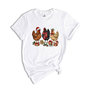 Christmas Chickens Shirt, Funny Christmas Chicken Shirt, Xmas Gift, Christmas Farm Sweatshirt, Holiday Season Shirt, Farm Lover Gift