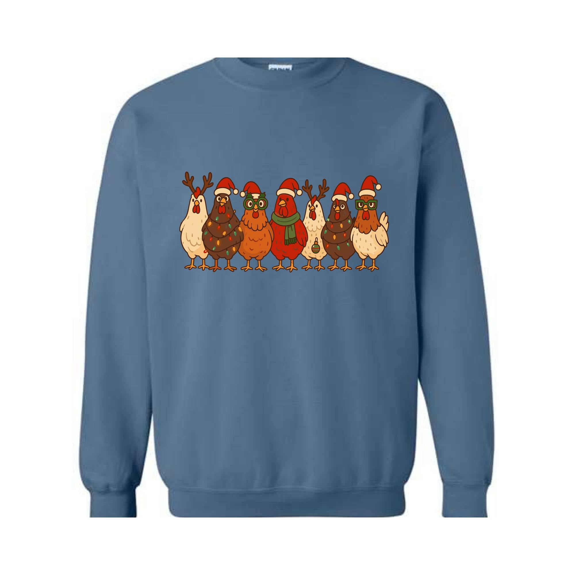 Christmas Chickens Sweatshirt, Christmas Farm Hoodie, Animals Hoodie, Cute Chicken Hoodie, Christmas Holiday Hoodie