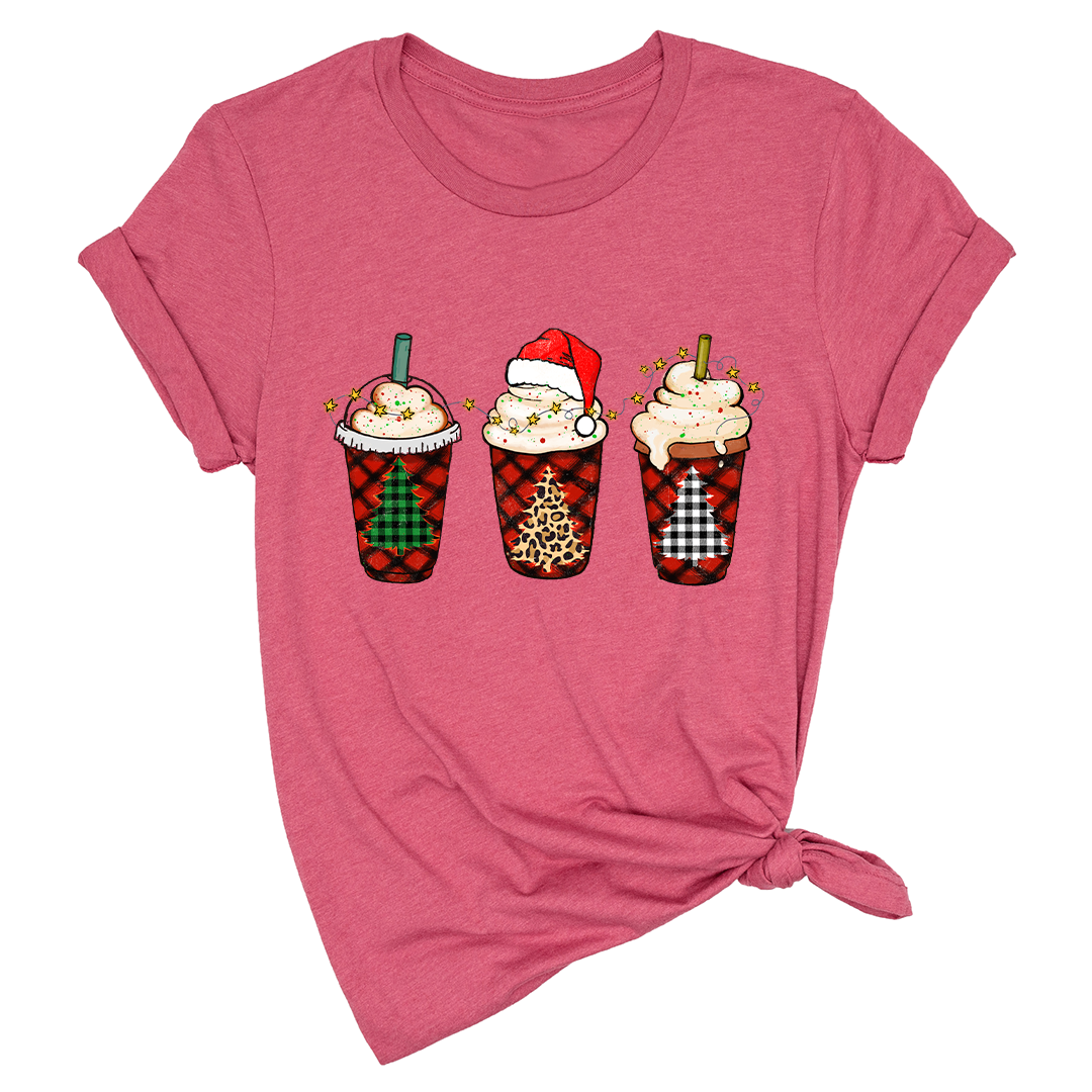 Christmas Coffee Tree Shirt, Coffee Lover T-Shirt, Christmas Snowman Latte Coffee, Christmas Outfit, Holiday Tee