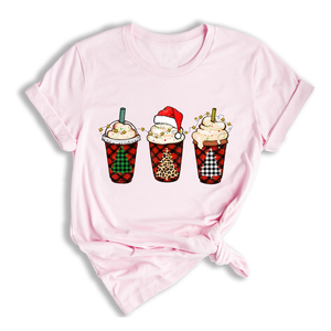 Christmas Coffee Tree Shirt, Coffee Lover T-Shirt, Christmas Snowman Latte Coffee, Christmas Outfit, Holiday Tee