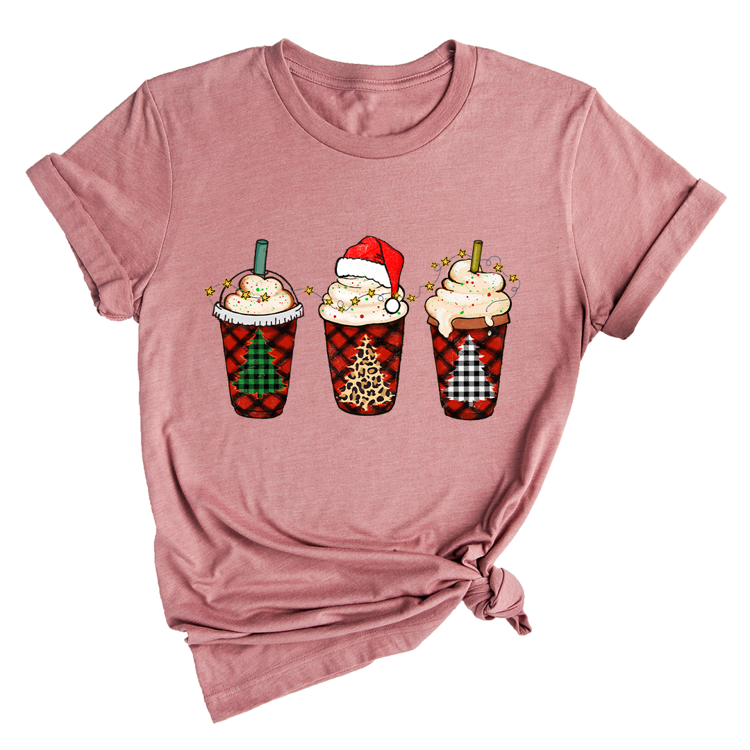 Christmas Coffee Tree Shirt, Coffee Lover T-Shirt, Christmas Snowman Latte Coffee, Christmas Outfit, Holiday Tee