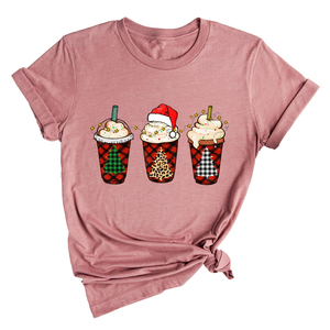 Christmas Coffee Tree Shirt, Coffee Lover T-Shirt, Christmas Snowman Latte Coffee, Christmas Outfit, Holiday Tee